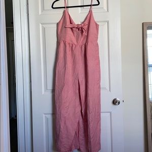 Tank top wide leg linen jumpsuit